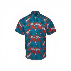 Dixxon Shirt Mens 2X Green Orange Button Up The Vice Miami Dolphins Party